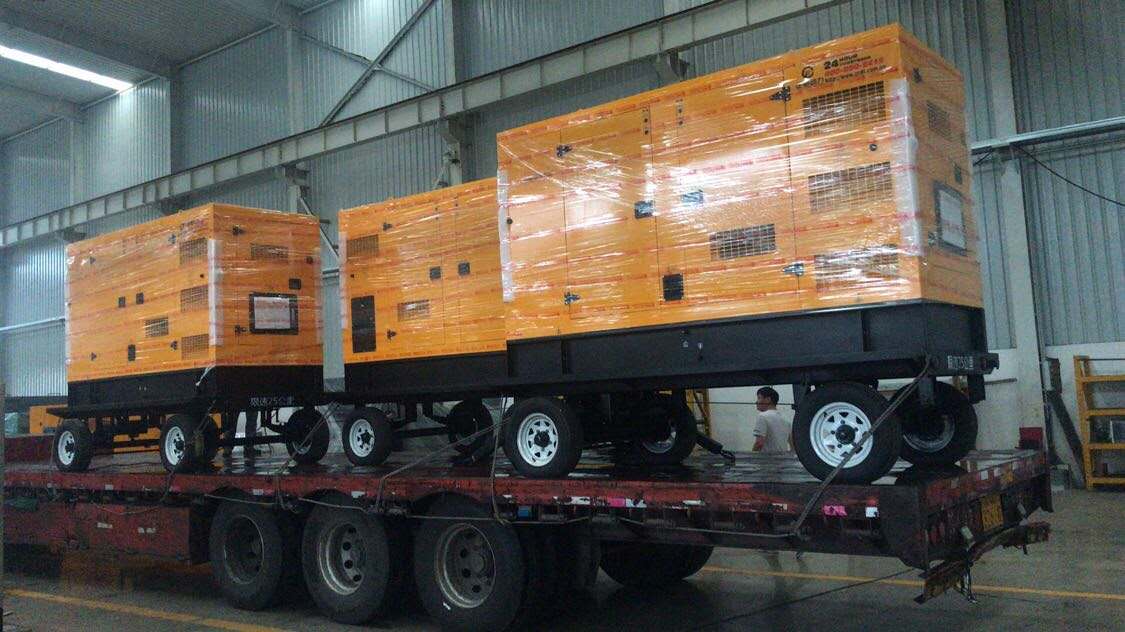 3臺移動拖車箱式柴油發電機組裝車出貨！